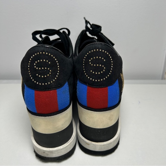 Stella McCartney size 36 Black Faux Suede Elyse Platform Lace Up Sneakers - Picture 4 of 9